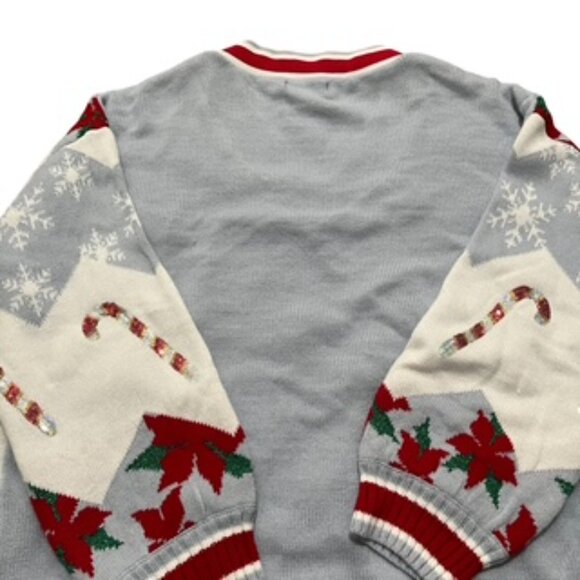NEW 33 Degrees Women’s Christmas Holiday Sweater Size XXL V Neck Sequins - Picture 11 of 13